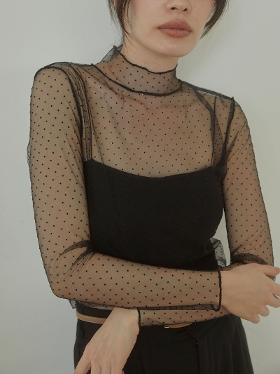 Dot sheer high neck uEX